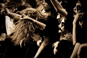 Audience at Mayhem concert, Øya Festival 2008. 